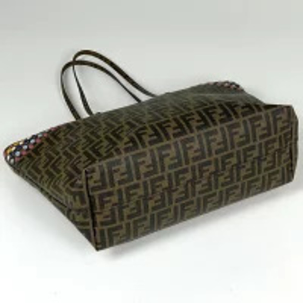 Fendi canvas polka Zucca bag tote shoulder dot brown